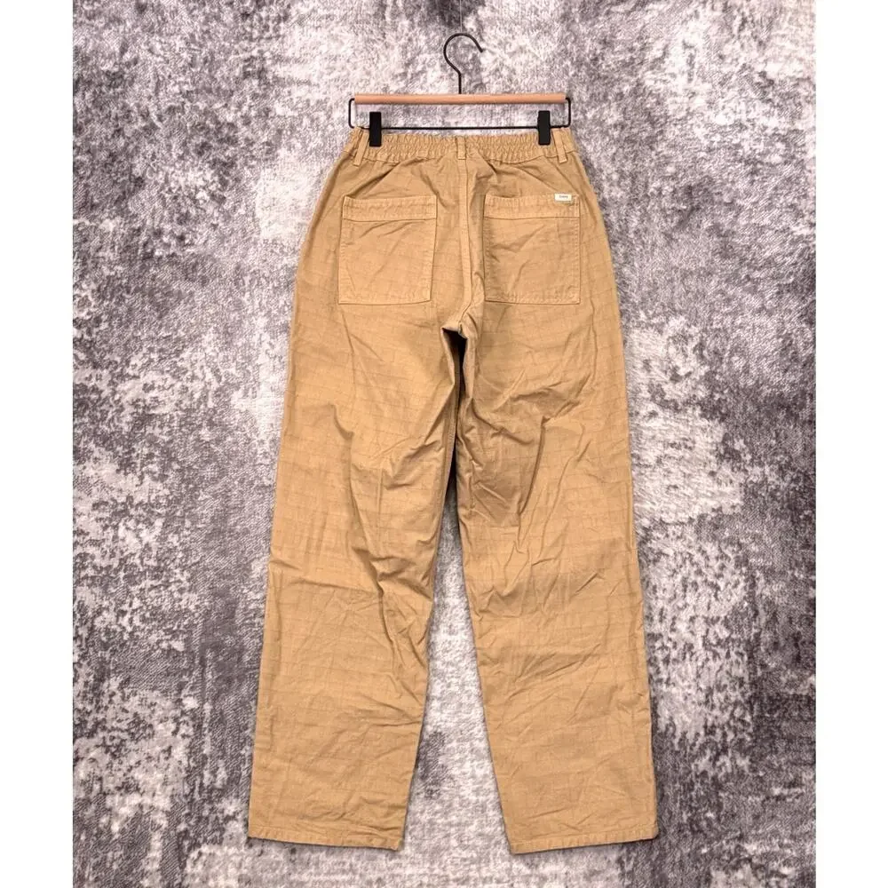 Foret Studio Sienna Work Wear Pants Small Mens Khaki Organic Cotton Ripstop